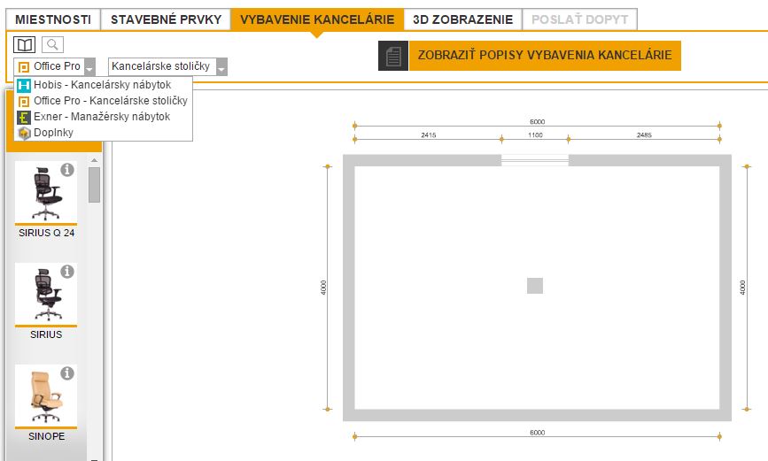 vybavenie kancelarie 3D navrhar